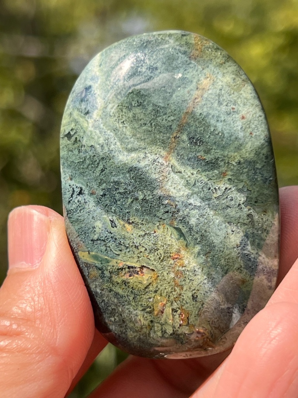 Moss (5) agate palmstone | crystal